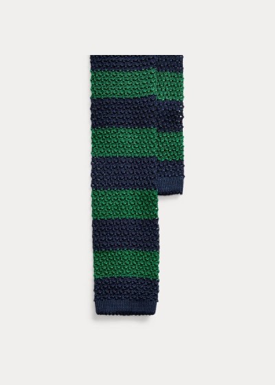 Corbatas Polo Ralph Lauren Hombre Azul Marino / Verdes - Striped Knit Silk - NTSOI8391